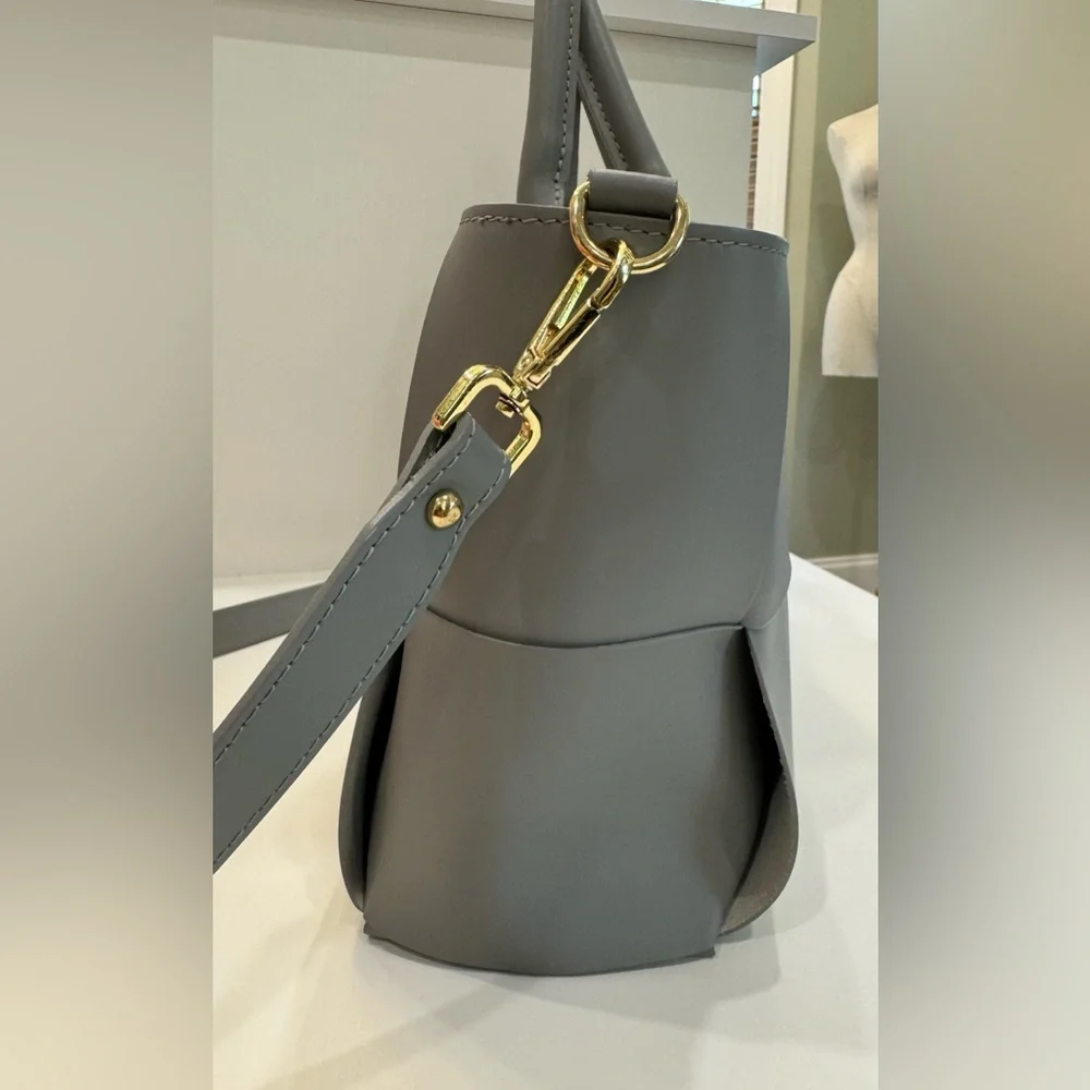 Stella Bianca Blue Gray Genuine leather woven bag | Satchel style | Crossbody - Picture 5 of 16